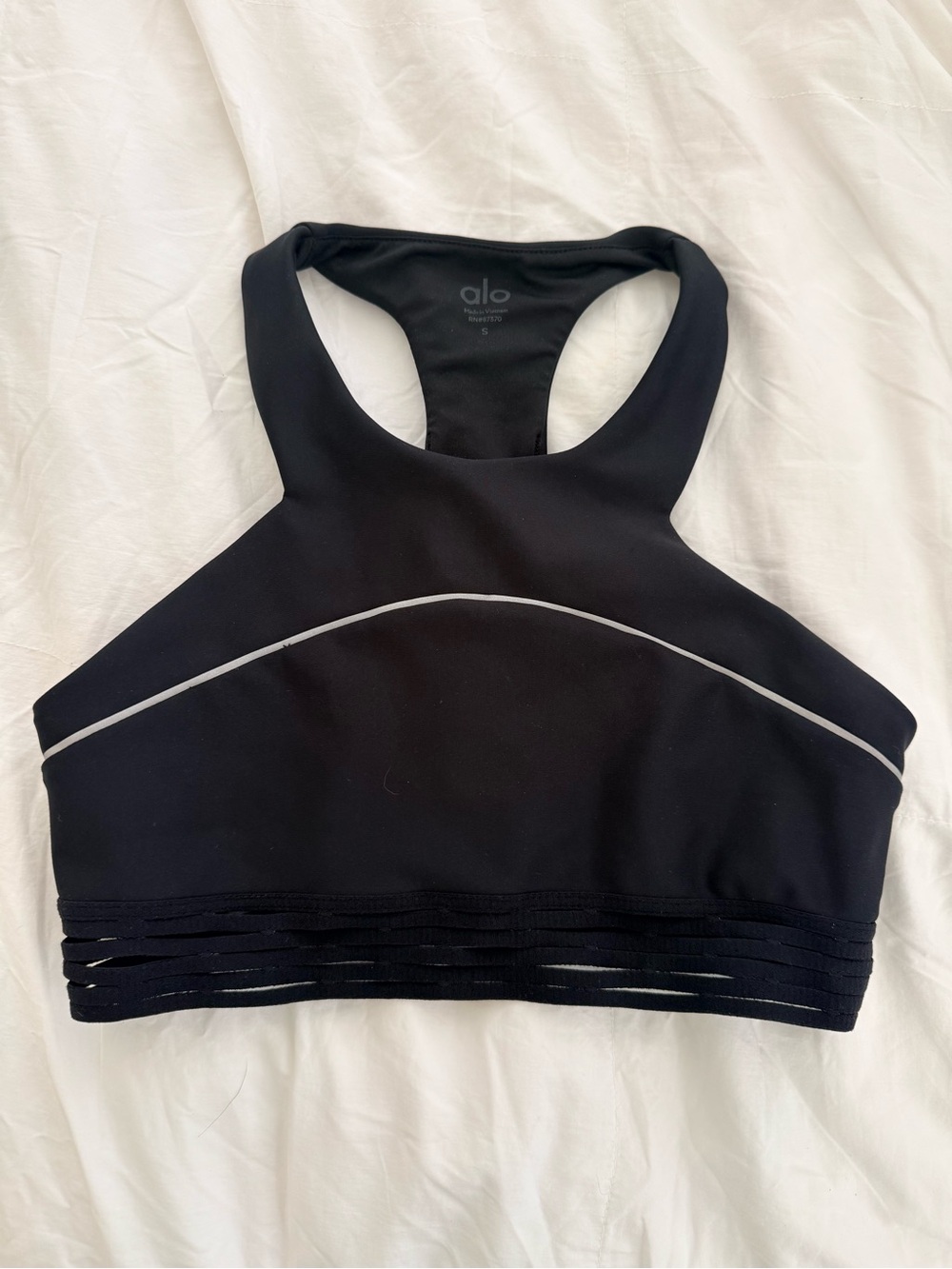 High-Neck Alo Strappy Sports Bra - Picture 2 of 3